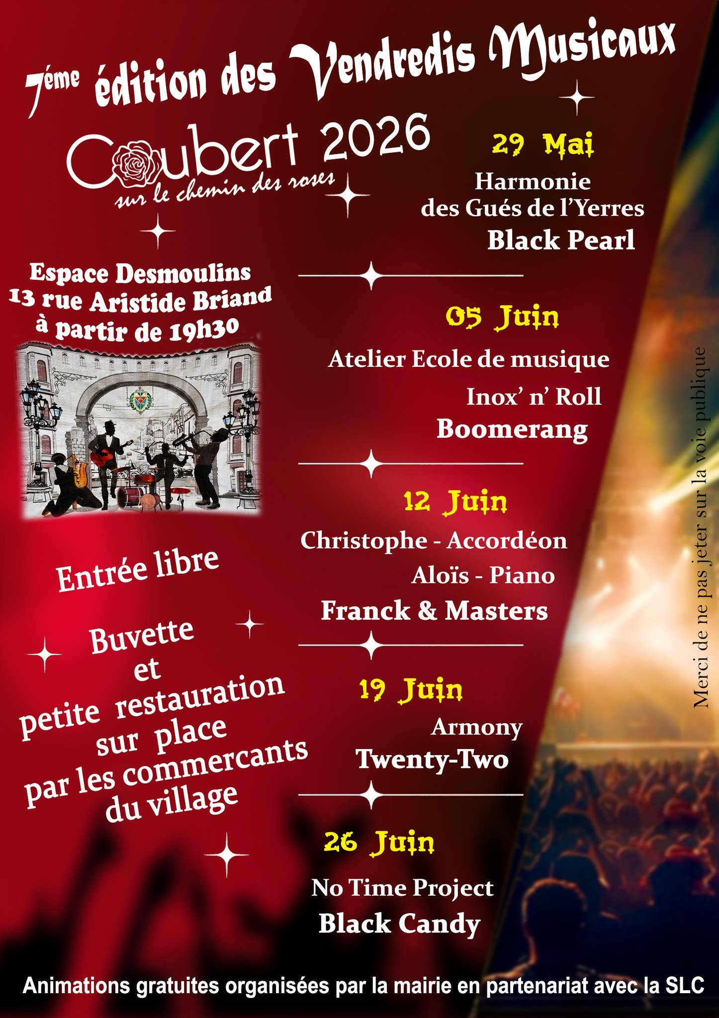 Affiche Vendredis Musicaux Coubert No Time Project